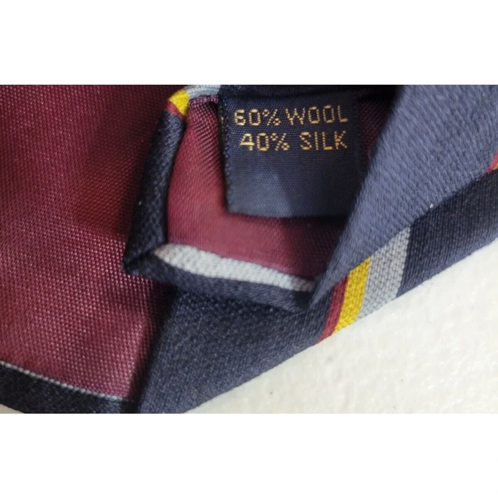 Jsaco Neck Tie Black Gray Striped Wool Blend Made in Italy Classic Business Work